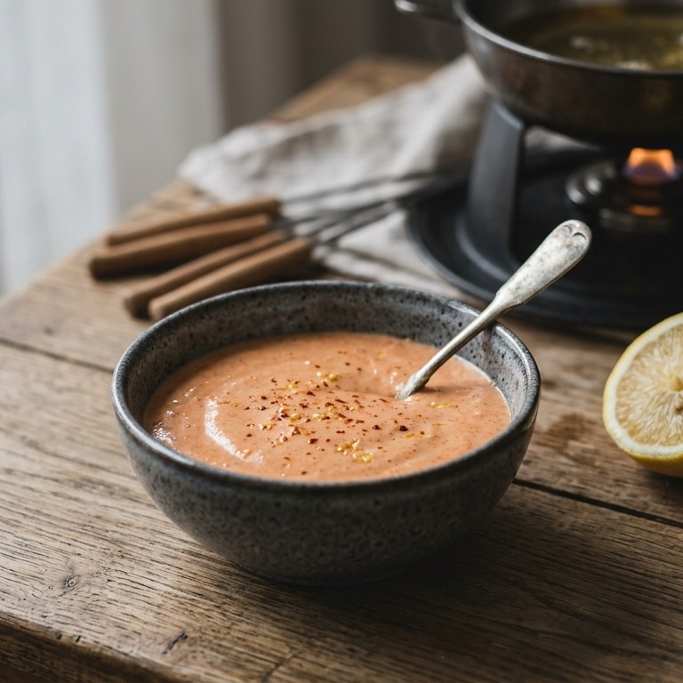 Fonduesausje met citroensap en wiskey