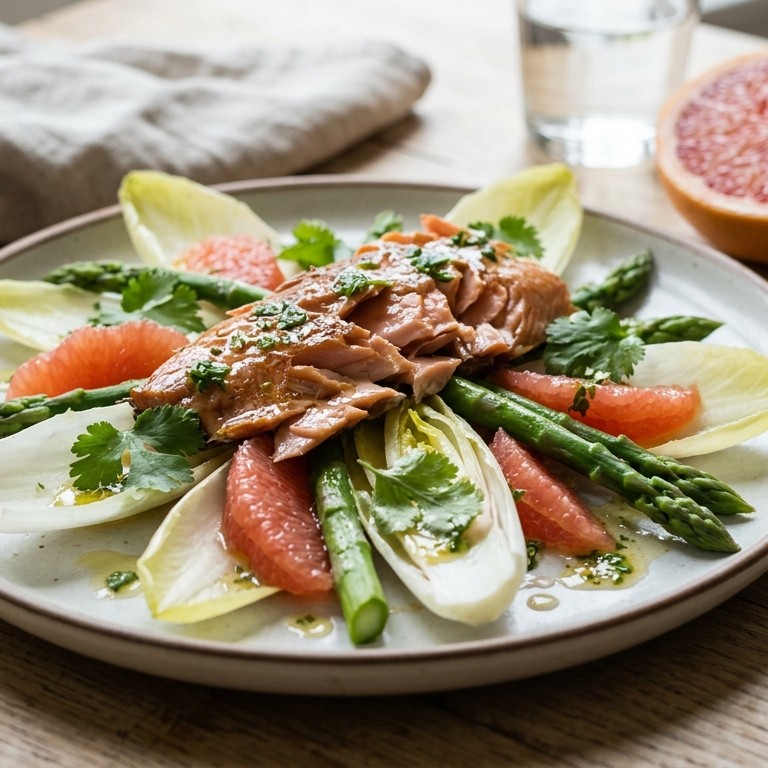 Forel met witlof en citroendressing
