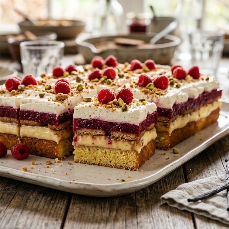 Frambozen-biscuitjes taart voor buffet