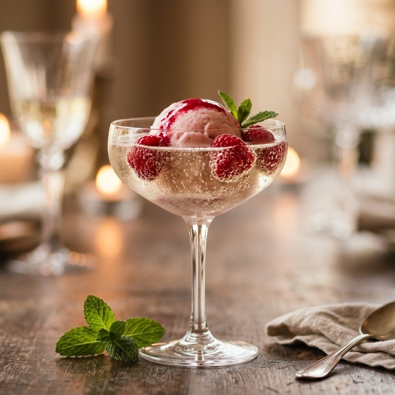 Frambozen-Champagne Sorbet