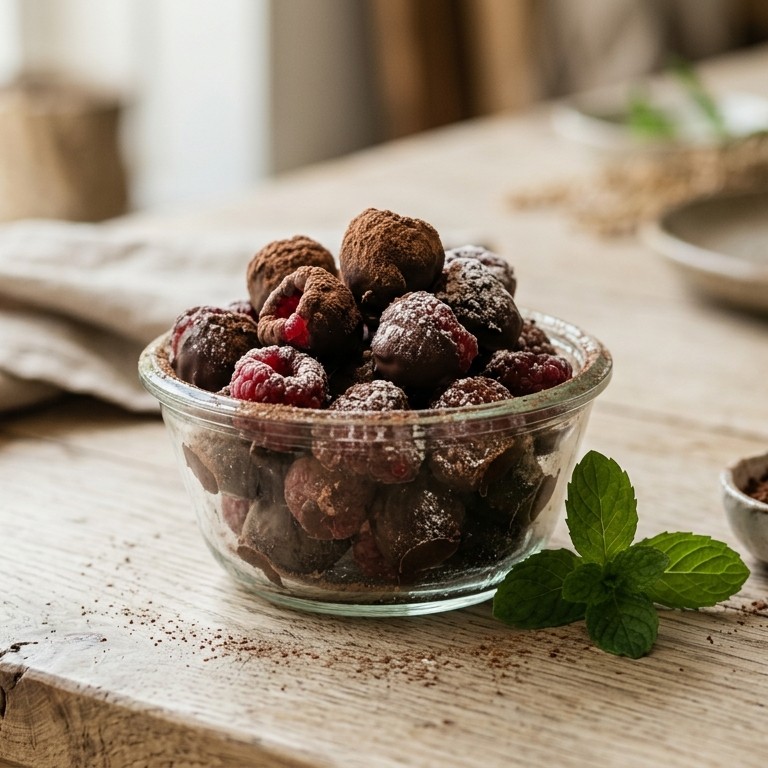 Frambozen met een chocolaagje