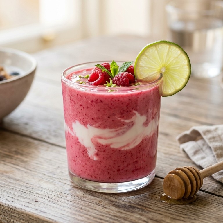 Frambozen-yoghurtsmoothie met limoen