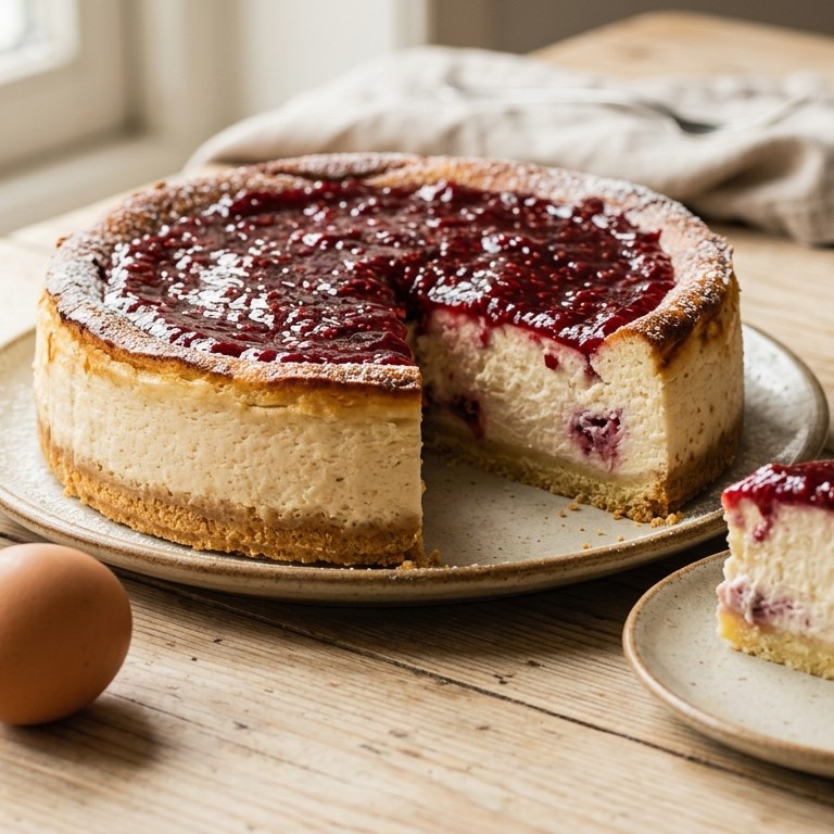 Frambozencheesecake