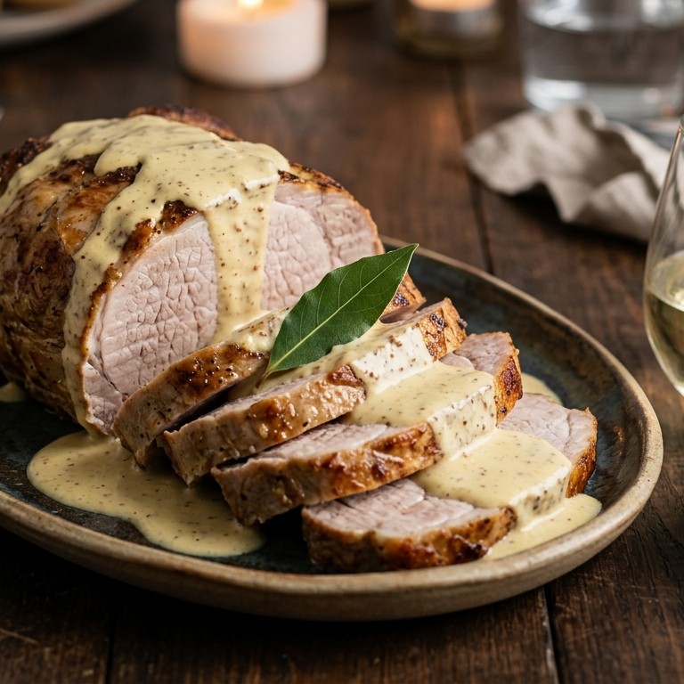 Fricandeau met mosterdsaus