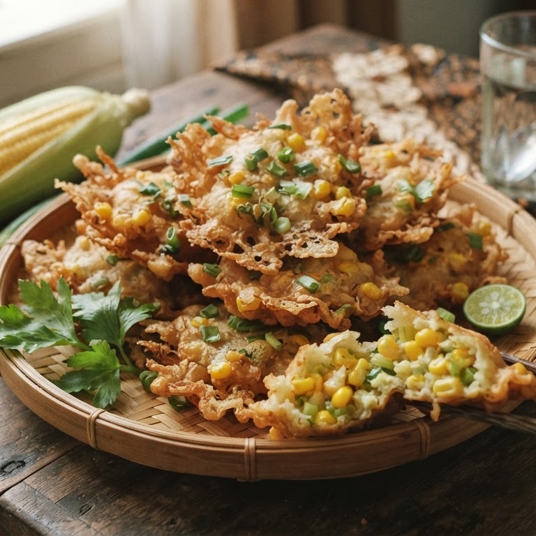 Frikandel djagoeng (gebakken mais koekjes)