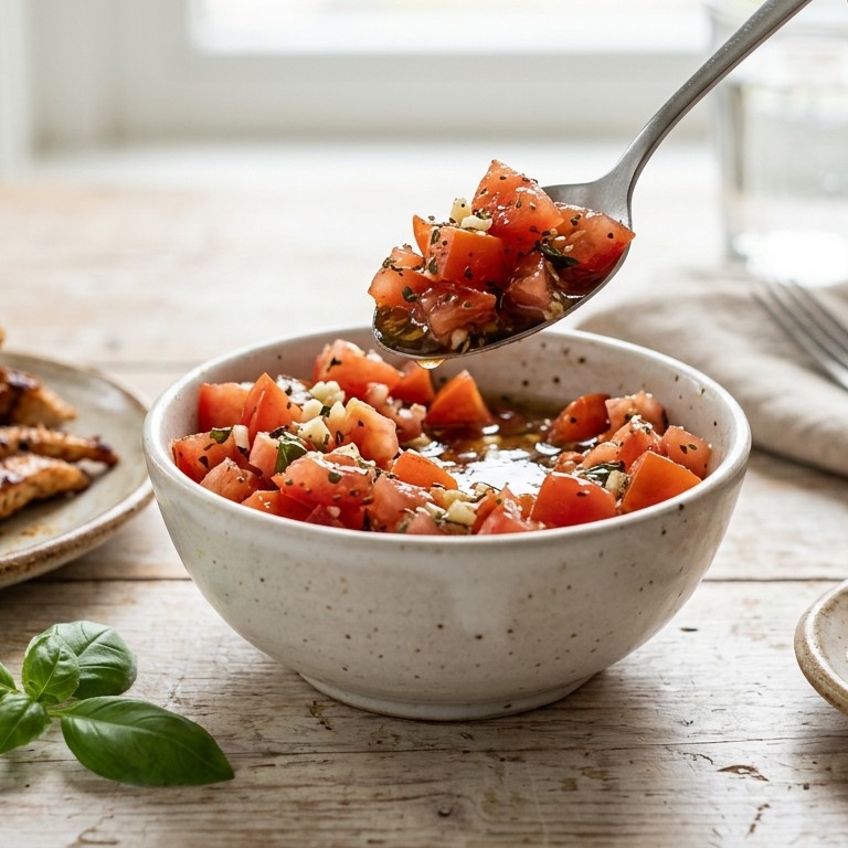 Fris tomatenmixje bij shoarmavlees