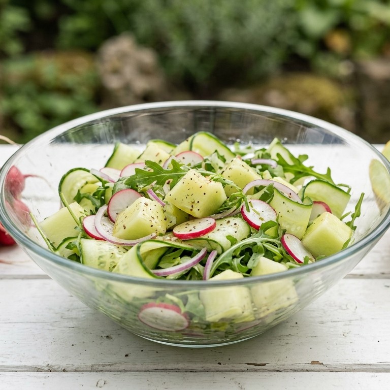 Frisse komkommer-meloensalade