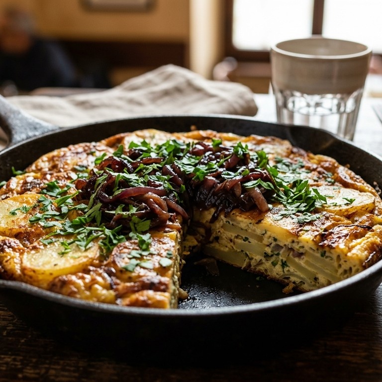 Frittata di patate/aardappelomelet met balsamico en ui