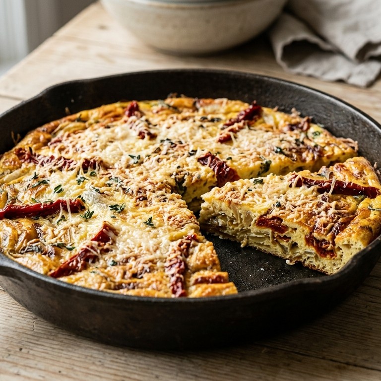 Frittata met zongedroogde tomaatjes