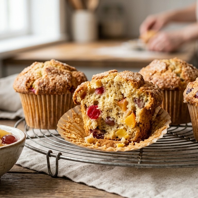 Fruitcocktail muffins