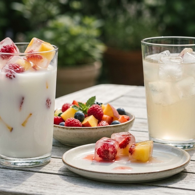 Fruitige ijsblokjes