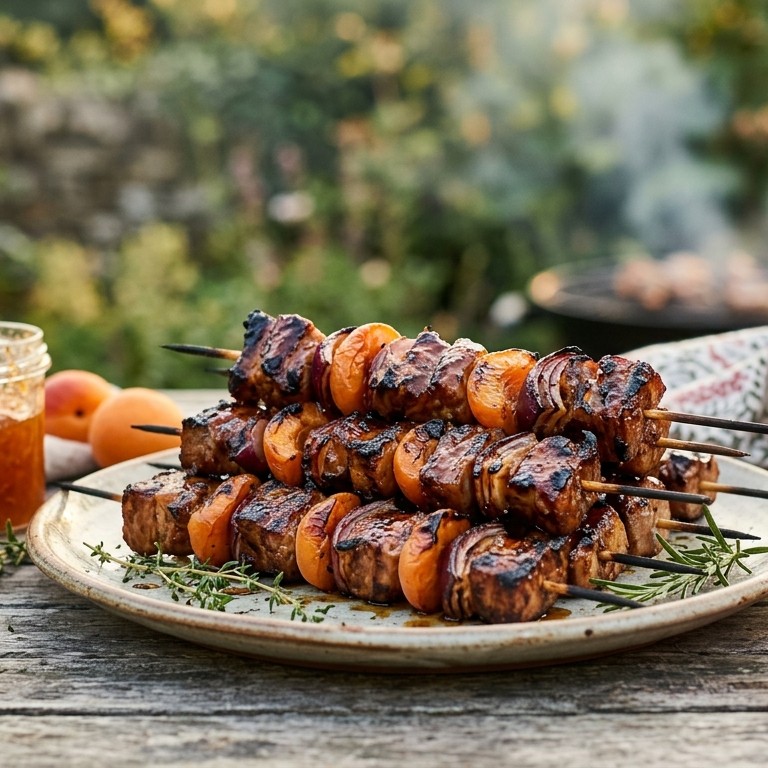 Fruitige varkensspiesjes (bbq)