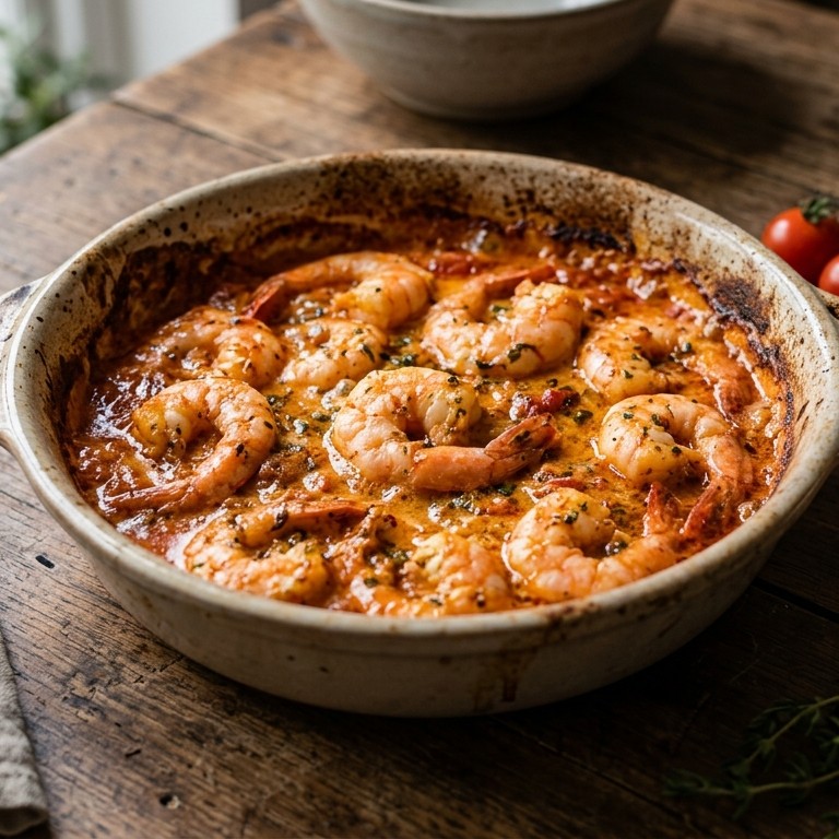 Garnalen in pikante roomsaus
