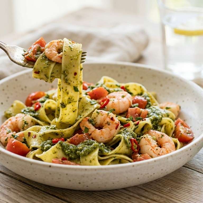 Garnalen met pesto