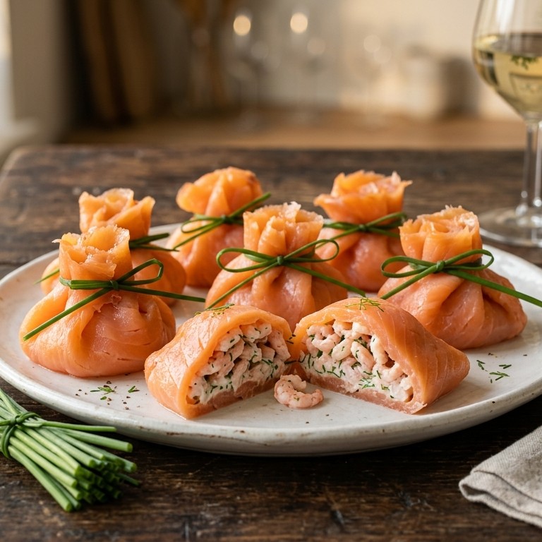 Garnalen-zalm pakketje