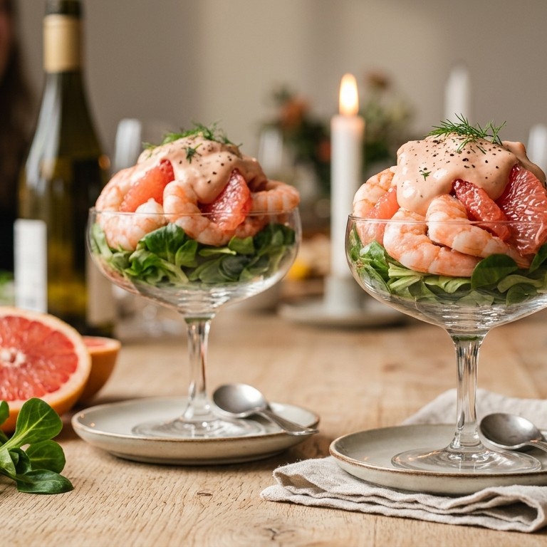 Garnalencocktail met grapefruit
