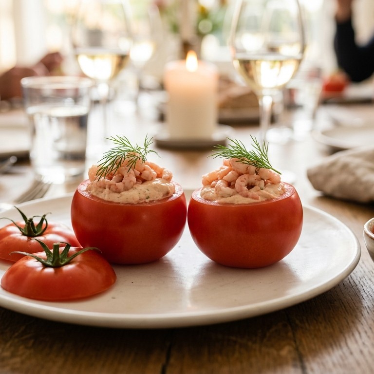 Garnalencrème in tomaten