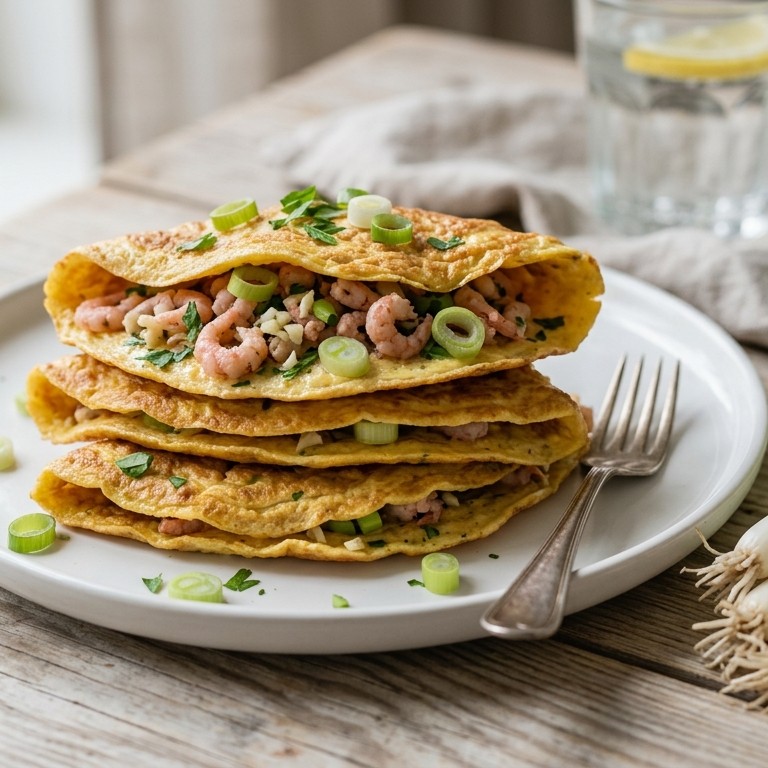 Garnalenomeletjes met lente-ui