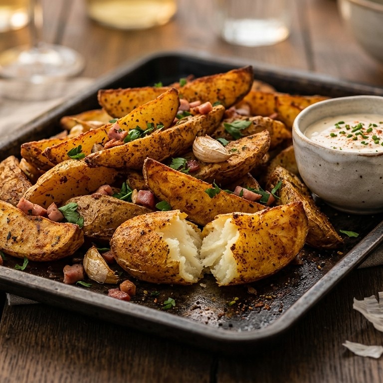 Gebakken aardappelpartjes uit de oven