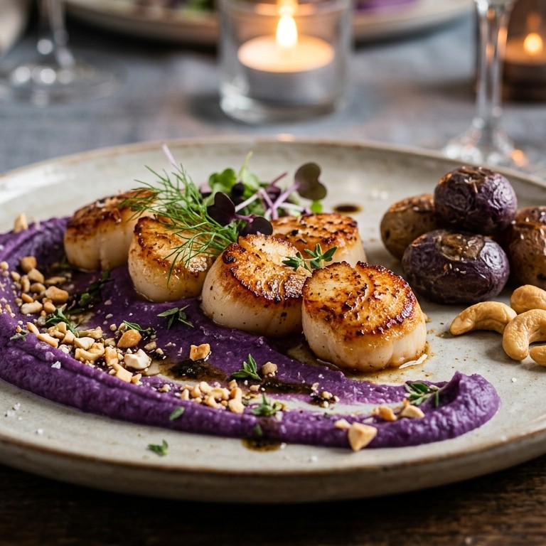 Gebakken coquilles met Chinese truffelaardappel