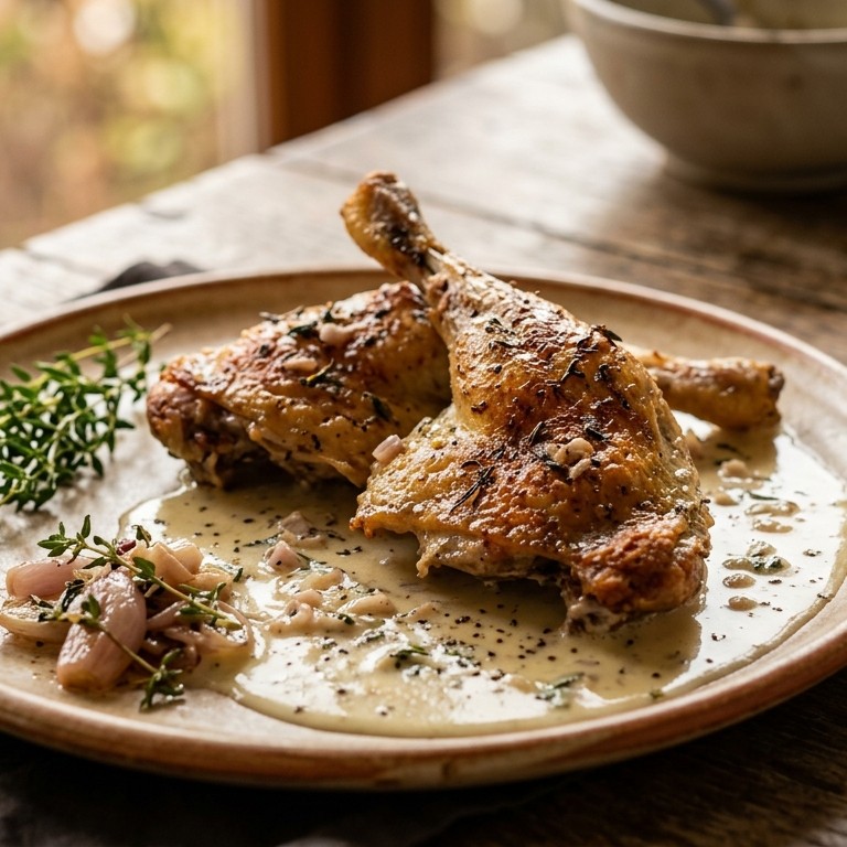 Gebraden parelhoenboutjes met rieslingcrème