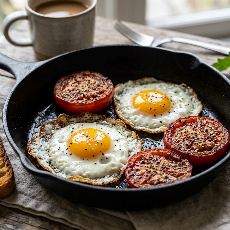 Geen Bacon & Eggs maar Eggs & Tomato