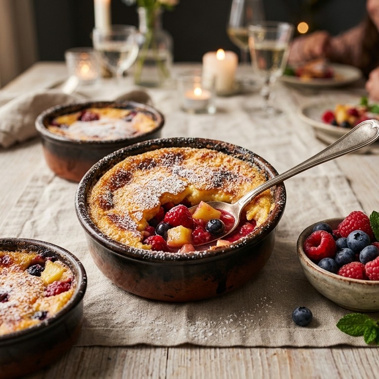 Gegratineerd fruit in ovenpotjes