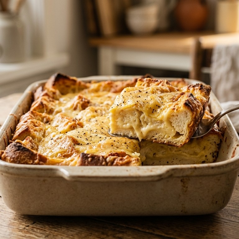 Gegratineerde broodschotel
