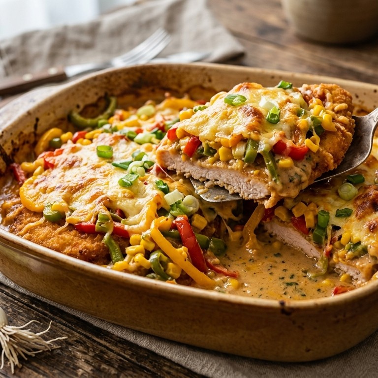 Gegratineerde paprikaschnitzel