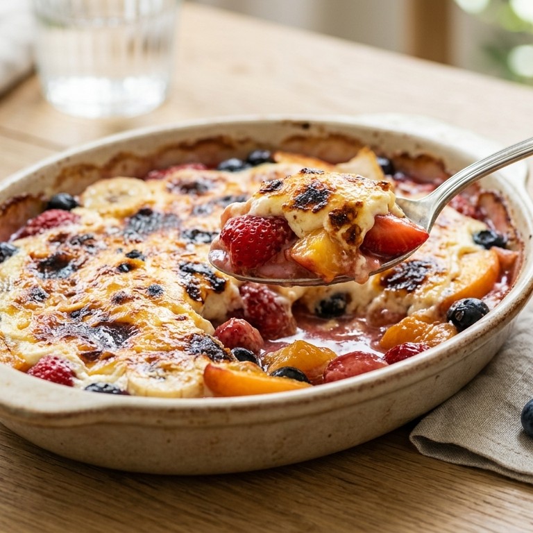 Gegratineerde yoghurtvruchten