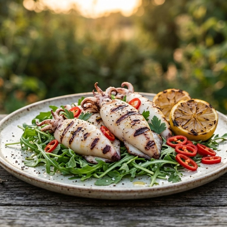 Gegrilde inktvis