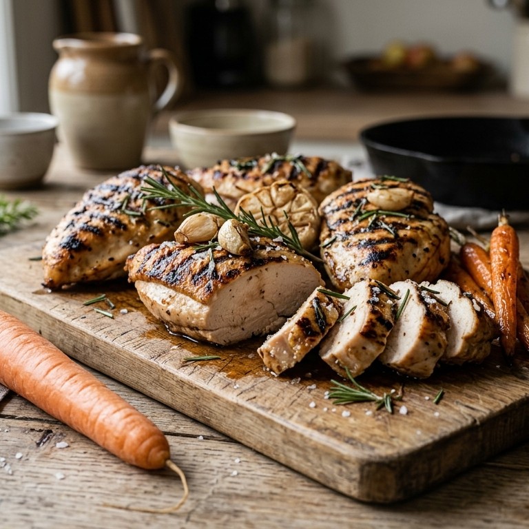 Gegrilde kipfilets met knoflook en rozemarijn
