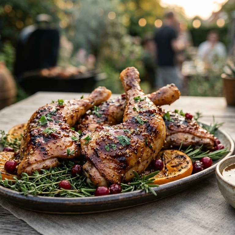 Gegrilde kippenbout met honing-mosterdsaus