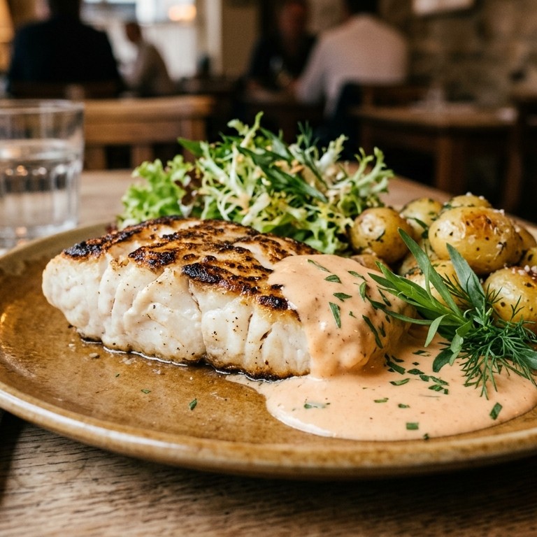 Gegrilde tarbot met kreeftenbearnaise