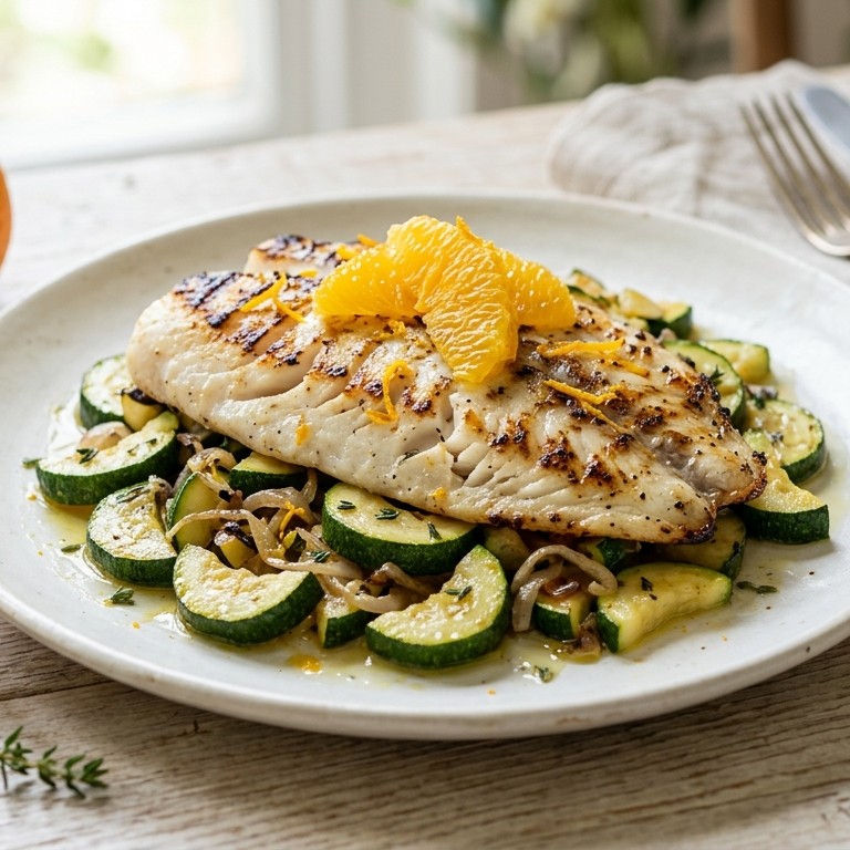 Gegrilde tilapia met courgette