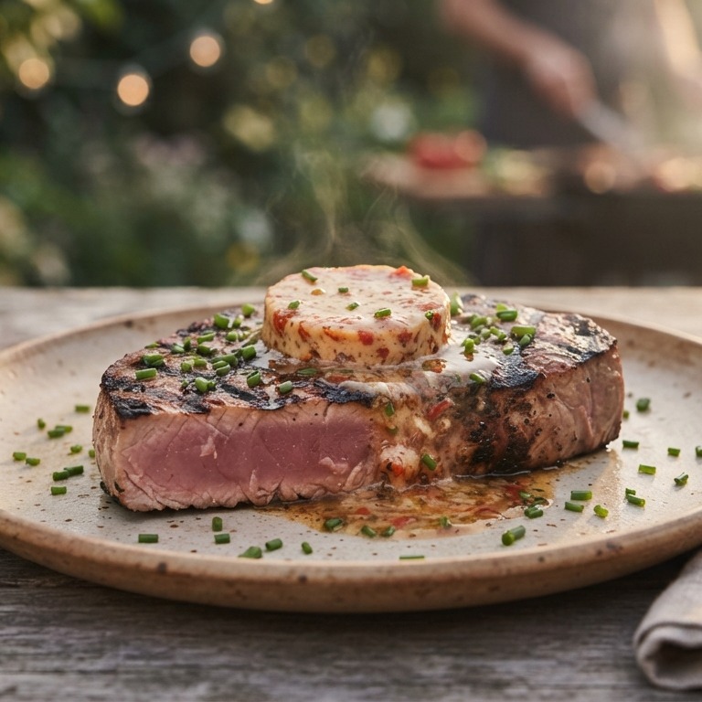 Gegrilde tonijn met tomatenboter