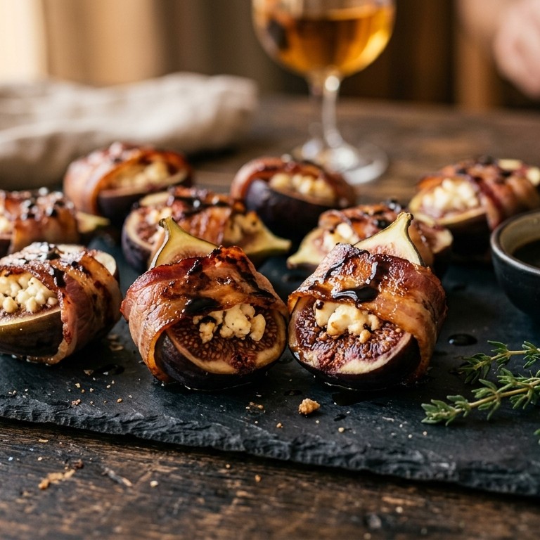 Gegrilde vijgen met schapenkaas en bacon