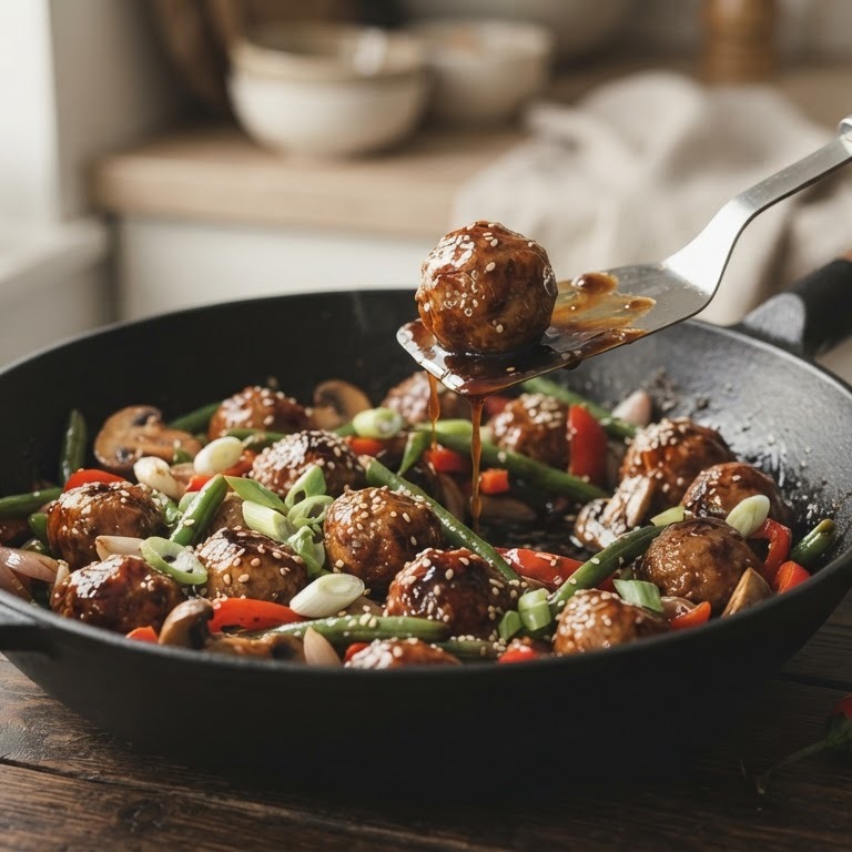 Gehakballen uit de wok