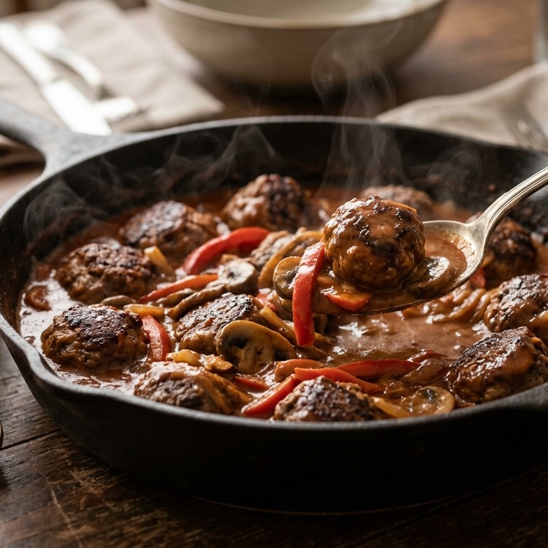 Gehaktbolletjes met stroganoffsaus