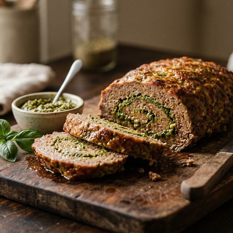 Gehaktbrood met pesto