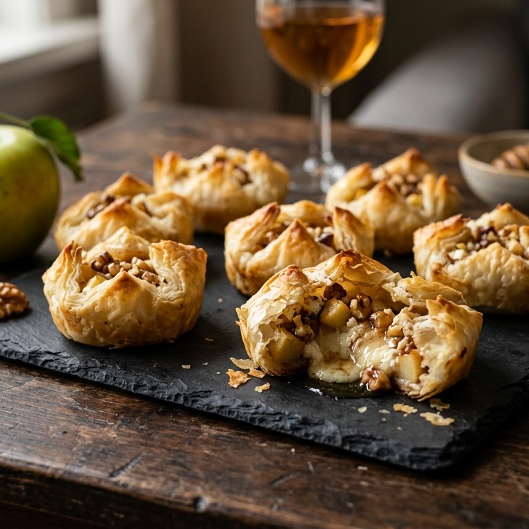 Geitenkaashapje met appel in filodeeg