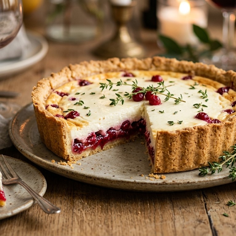 Geitenkaastaartje met cranberryvulling