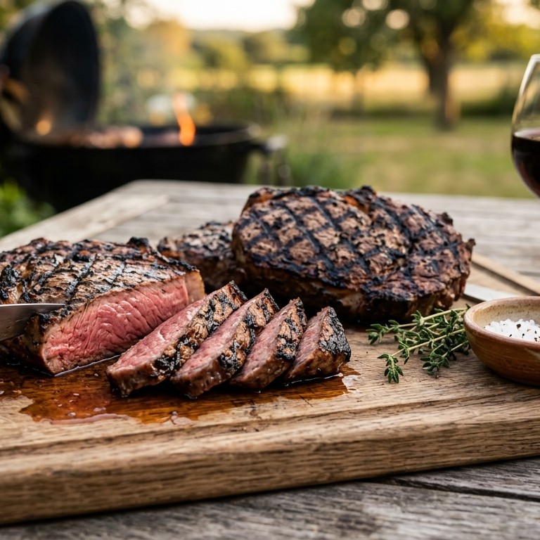 Gemarineerde biefstukvoor op de BBQ