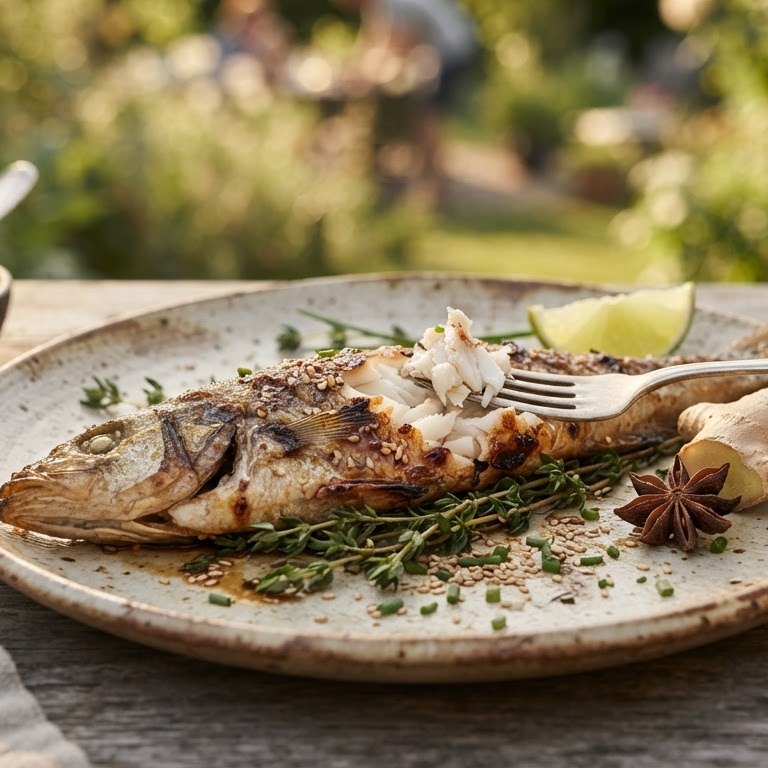 Gemarineerde en gegrilde Wijting