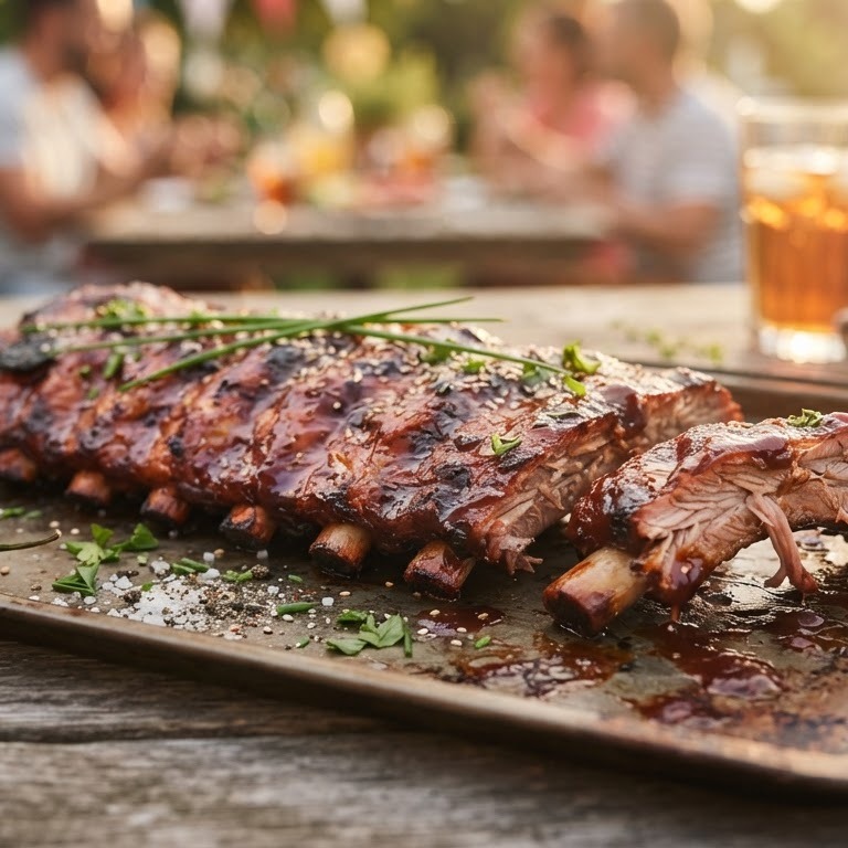 Gemarineerde spare-ribs in bouillon