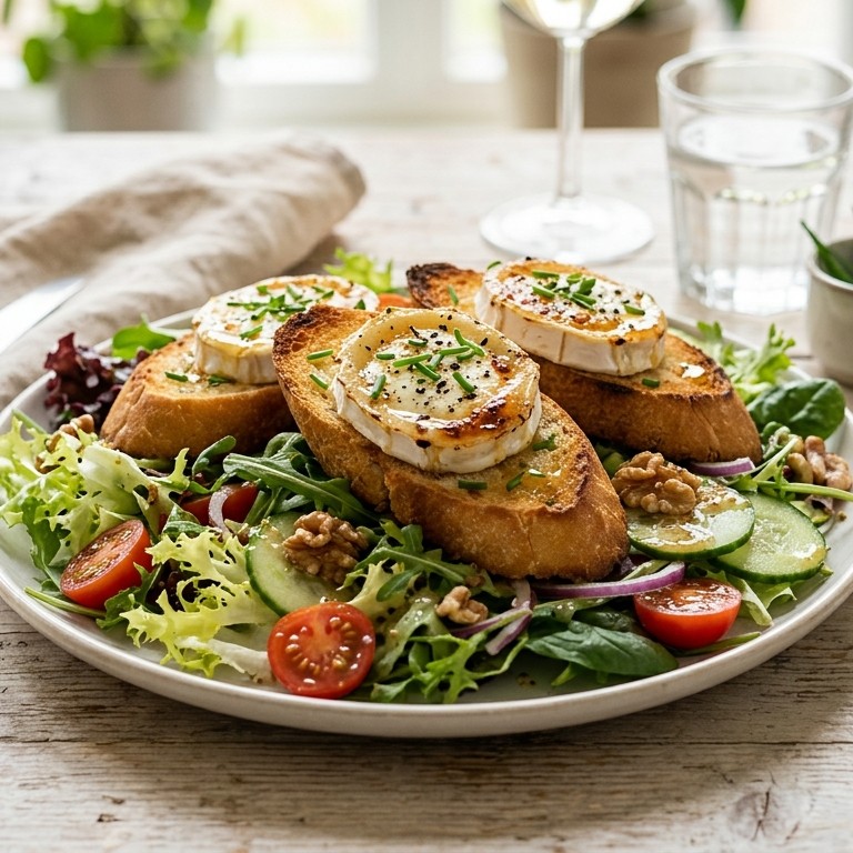 Gemengde salade met geitenkaas