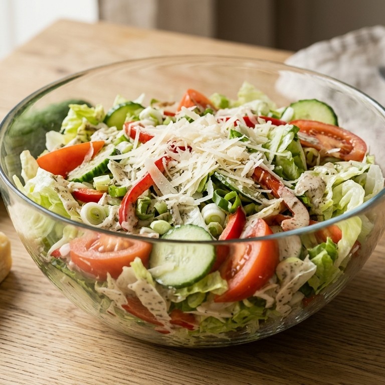 Gemengde salade met Parmezaanse kaas