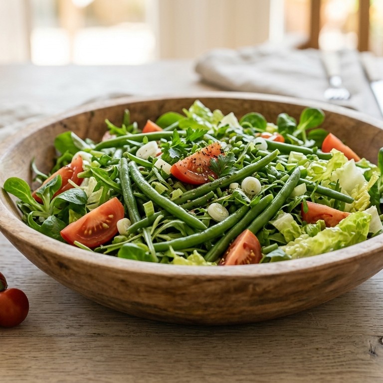 Gemengde salade met sperzieboontjes