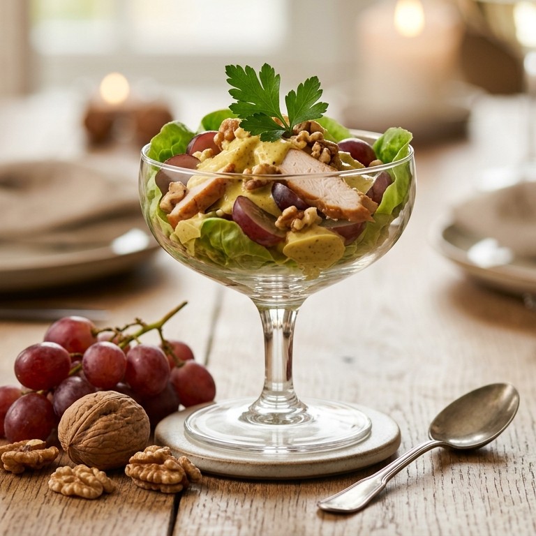 Gerookte kipcocktail met yoghurt-kerriesaus