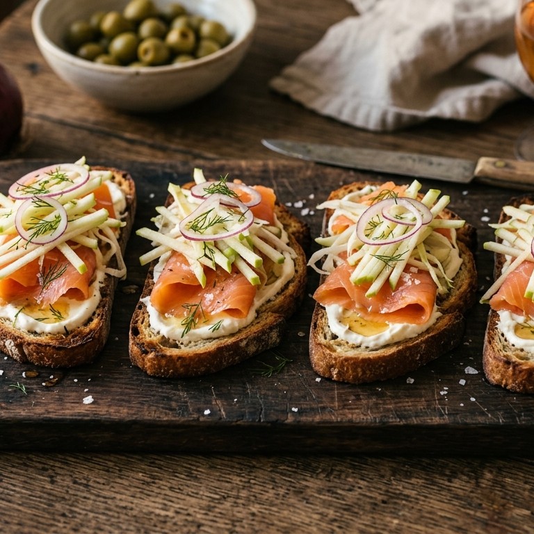Gerookte zalm op toast